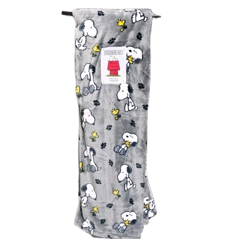 Peanuts Extra Long Gray Snoopy Woodstock Throw Berkshire Home Blanket Soft Warm